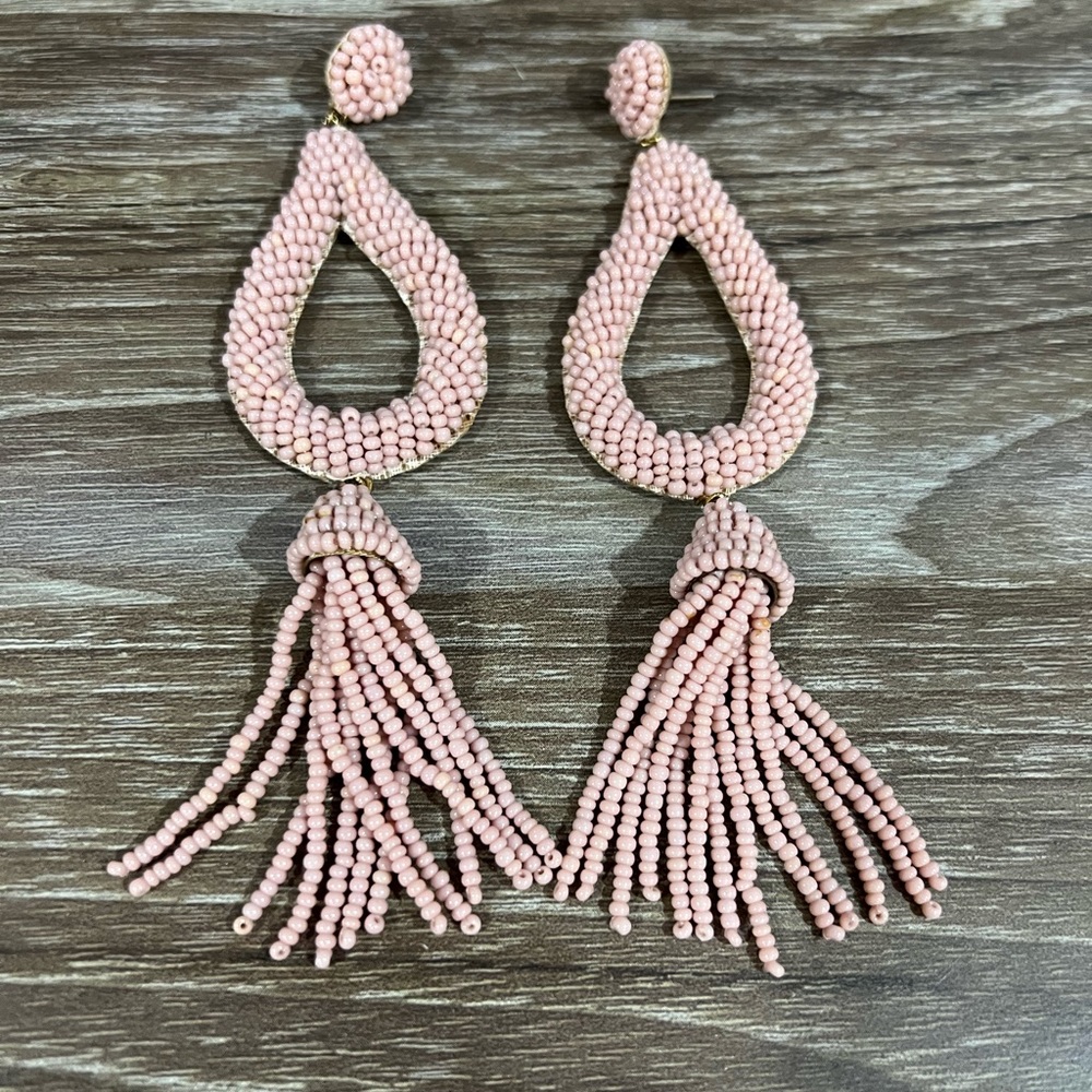 ANTHROPOLOGIE BEADED TASSLE EARRINGS